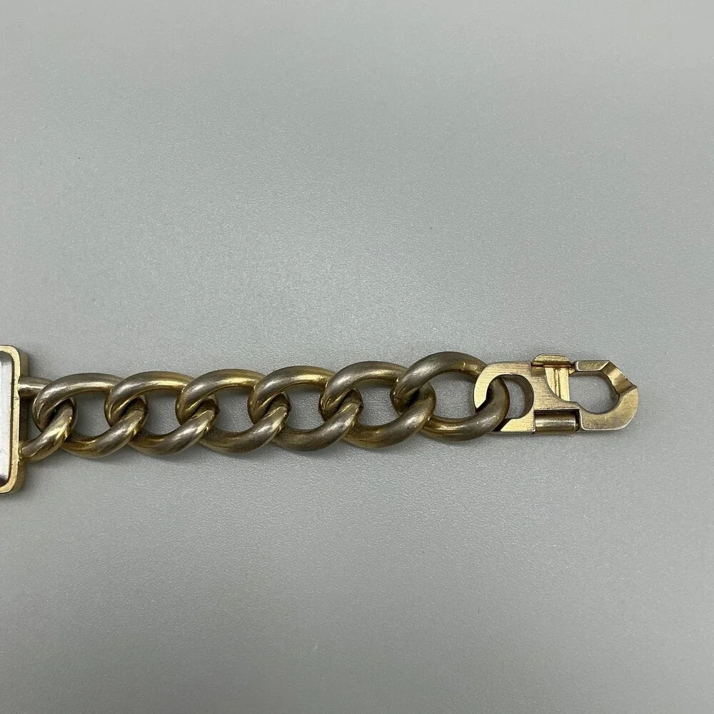 Vintage Cheval Womens Watch 27mm Square Chain Band Hong Kong New Battery 8.25